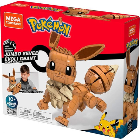 licence : Pokémon produit : Évoli Géant 30cm marque : Mega Construx Mattel à partir de 8ans