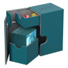 produit : boîte pour cartes Flip n Tray Deck Case 80+ taille standard XenoSkin Bleu Pétrole marque : Ultimate Guard