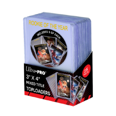 UP - 3" x 4" Mixed Title Toploader (25 Pièces)