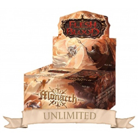 Flesh & Blood produit : Monarch Unlimited Booster Display (24 Packs) - ENG éditeur : Legend Story Studios version anglaise Flesh & Blood produit : Monarch Unlimited Booster Display (24 Packs) - ENG éditeur : Legend Story Studios version anglaise